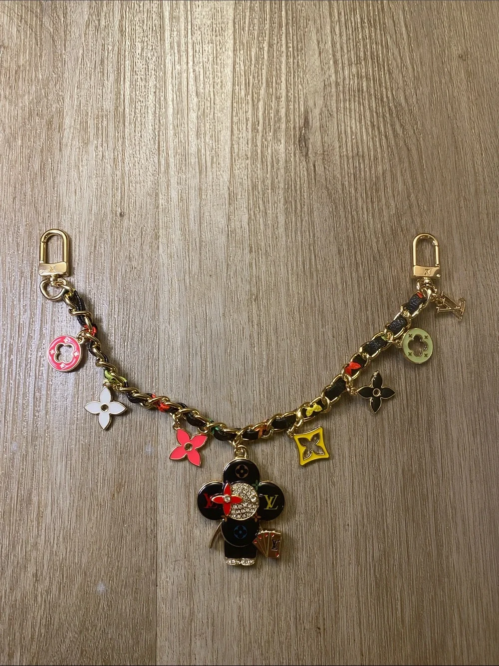 Louis Vuitton Vivienne Chain Bag Charm Multicolor Monogram Flowers Limited Editi